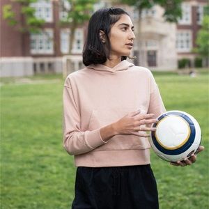 Kotn Loopback Shrunken Hoodie - Plaster Pink - XS